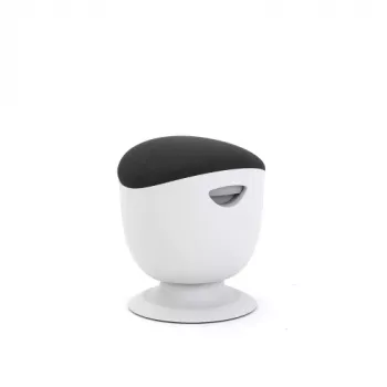 Silla ergonómica de equilibrio up up Seul D48 — asiento de tejido negro, estructura blanca, altura regulable
