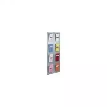 Expositor de folletos de pared Kerkmann 6196 aluminio, 1/3 DIN A4, 4 compartimentos