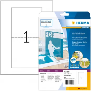 Tarjeta insertable para CD HERMA 121x242 mm