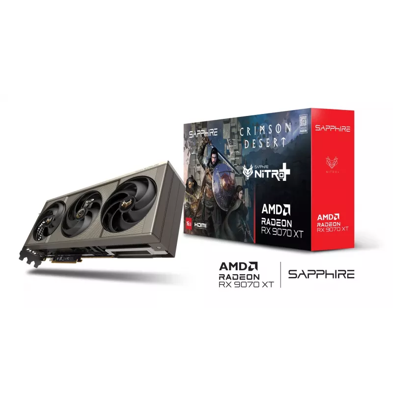 Tarjeta gráfica Sapphire NITRO+ Radeon RX 9070 XT OC Crimson Desert Edition — 16 GB GDDR6, 256 bits, PCIe 5.0