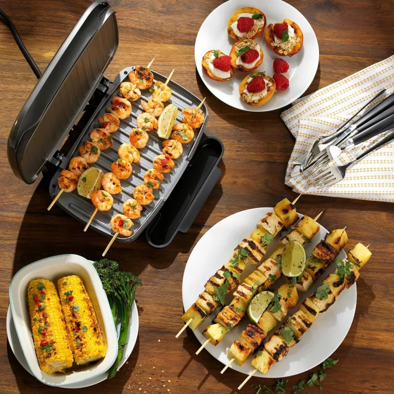 Parrilla eléctrica compacta Petra PT4366GRYDEKFDIR con recubrimiento antiadherente