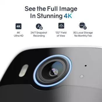 Safemo SC1 SolarCam, vídeo 4K UHD, zoom 8×, visión 132°, visión nocturna, Wi-Fi 2,4 GHz, 1,5 W solar, blanco