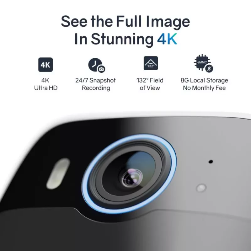 Safemo SC1 SolarCam, vídeo 4K UHD, zoom 8×, visión 132°, visión nocturna, Wi-Fi 2,4 GHz, 1,5 W solar, blanco