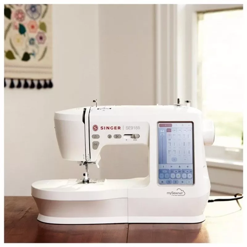 SINGER máquina de coser y bordar SE 9185 WiFi — máquina doméstica multifunción con función de bordado integrada y conectividad WLAN