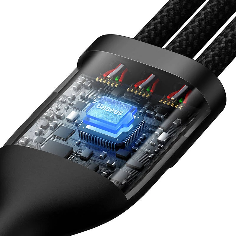 Cable USB Baseus CASS030101 1,2 m USB-A/USB-C USB-C/Micro-USB-B/Lightning negro