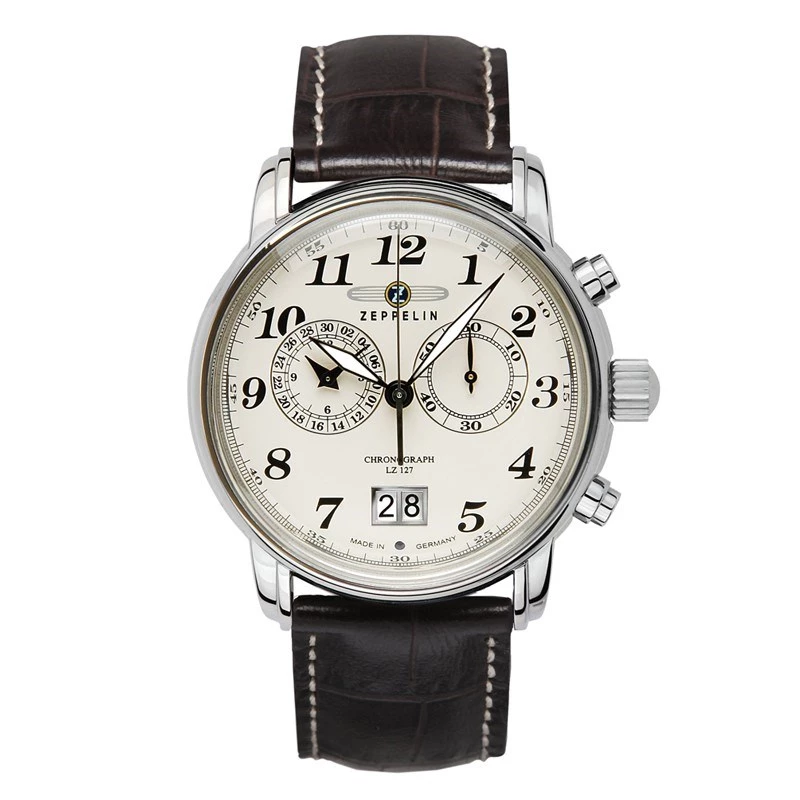 Reloj de pulsera Zeppelin 7684-5 — reloj de cuarzo para hombre, caja de acero inoxidable, 40 mm de diámetro, 11 mm de altura, plateado