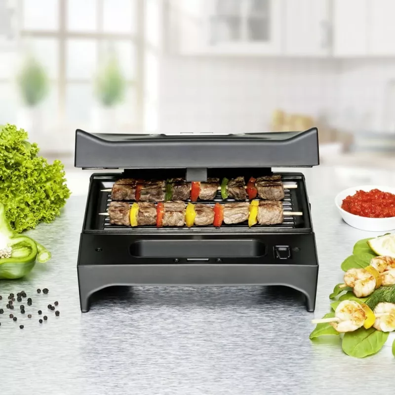 Sandwichera Rommelsbacher SWG 700 – parrilla eléctrica compacta 3 en 1 con 3 placas intercambiables (sándwich, gofre belga, parrilla), detalles en acero inoxidable