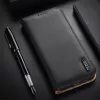 Funda de cuero Dux Ducis Hivo con solapa, cartera de cuero natural para tarjetas y documentos, Samsung Galaxy S22+ (S22 Plus), negra