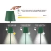 Beper P201UTP115 lámpara de mesa LED recargable, 1,5 W, interruptor táctil, regulable, adaptador para botella de 33 mm, resistente al agua, verde