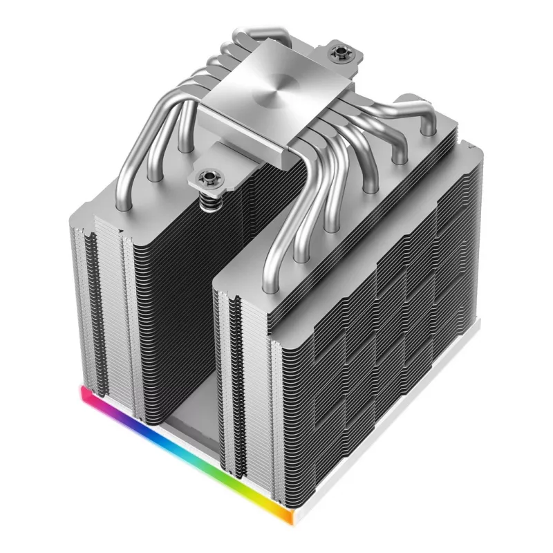 Disipador de aire DeepCool AK620 Digital SE White — dos ventiladores de 120 mm, 6 heatpipes, PWM, soporte LGA-1700, pantalla integrada