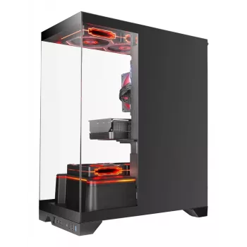 Caja de PC semitorre TACENS Mars Gaming MCPRISMA, negra, cristal templado, compatible con ATX/Micro-ATX/Mini-ITX, 2x bahías de 3,5
