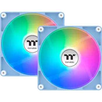 Ventilador de caja Thermaltake CT120 Reverse ARGB 120 mm, Hydrangea azul, pack de 2