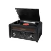Tocadiscos muse MT-115 W — negro/dorado, 33-45-78 rpm, brazo de lectura en J, control de volumen giratorio, 240V AC