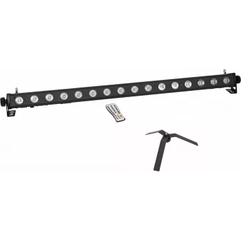 Barra de luz LED EUROLITE PIX-16 QCL con soporte de suelo FS-4, acero negro