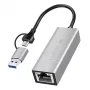 Adaptador USB-A/-C a Ethernet 2,5G, gris