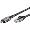 Goobay 70755 cable USB-C a RJ45 Ethernet CAT 6 para una conexión a internet por cable estable con router/módem/switch de red/sustituye al adaptador USB a RJ45 / 1
