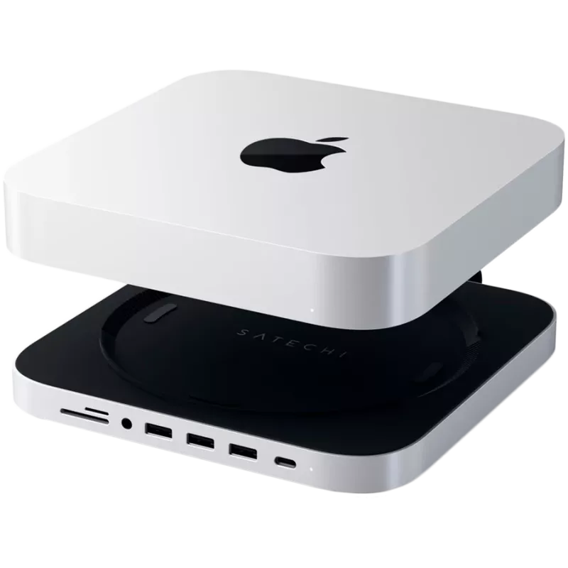 Satechi soporte y hub de aluminio USB Type-C para Apple Mac mini (plata)