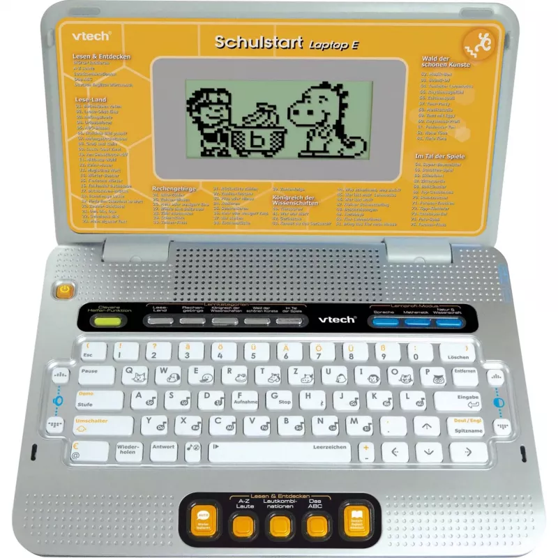 VTech Schulstart Laptop E para niños de 6–8 años, plateado, juguete educativo interactivo