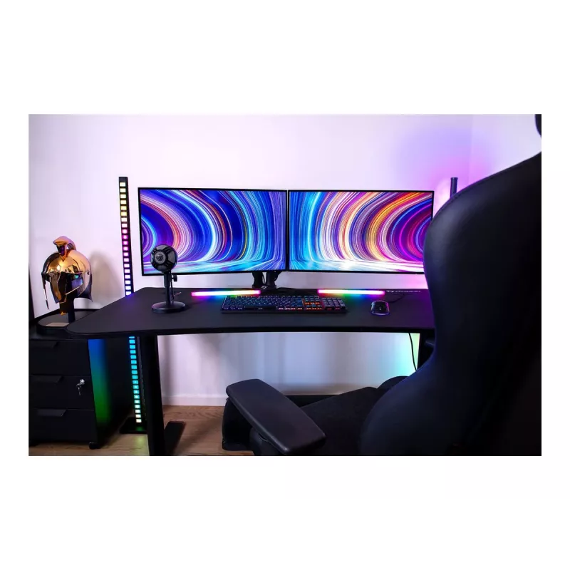 Escritorio gaming Arozzi Arena Medium ARENA-MEDIUM-PBK, 140 x 75,5 cm, alfombrilla de microfibra en toda la superficie, Pure Black