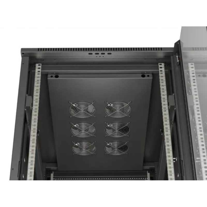 Armario rack 19 pulgadas LANBERG 22HE 600x1000 mm, negro, puertas de cristal delanteras y traseras