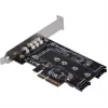 Tarjeta adaptadora Silverstone SST-ECM27 M.2/SATA, PCIe 4.0, 1x M-Key, 2x SATA 6G - Low Profile