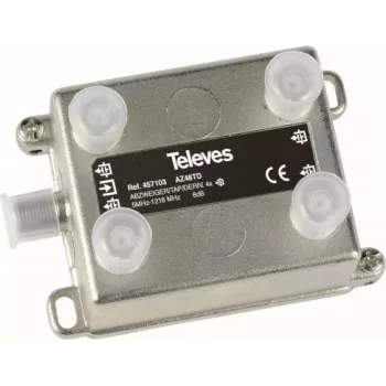 Distribuidor de 4 vías Televes AZ48TD 5–1218 MHz, 8 dB de atenuación
