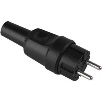 Conector de red Bachmann 919.179, 2 polos (2P), 250 V AC, 16 A, carcasa de goma negra