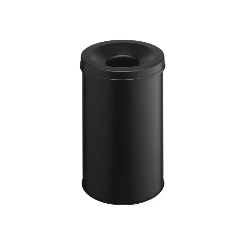 Papelera redonda de acero negra Durable 330601