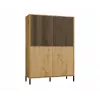 Vitrina KAMARO 4DK estrecha/GŁ roble ARTISAN