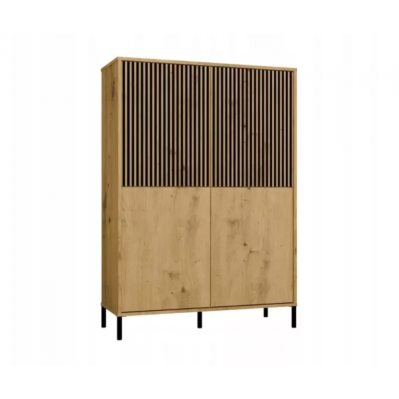 Vitrina KAMARO 4DK estrecha/GŁ roble ARTISAN
