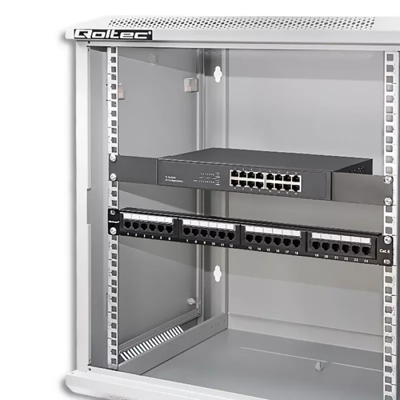 Armario rack QOLTEC 19 pulgadas 12U Modelo 54485 — carcasa para red/servidor
