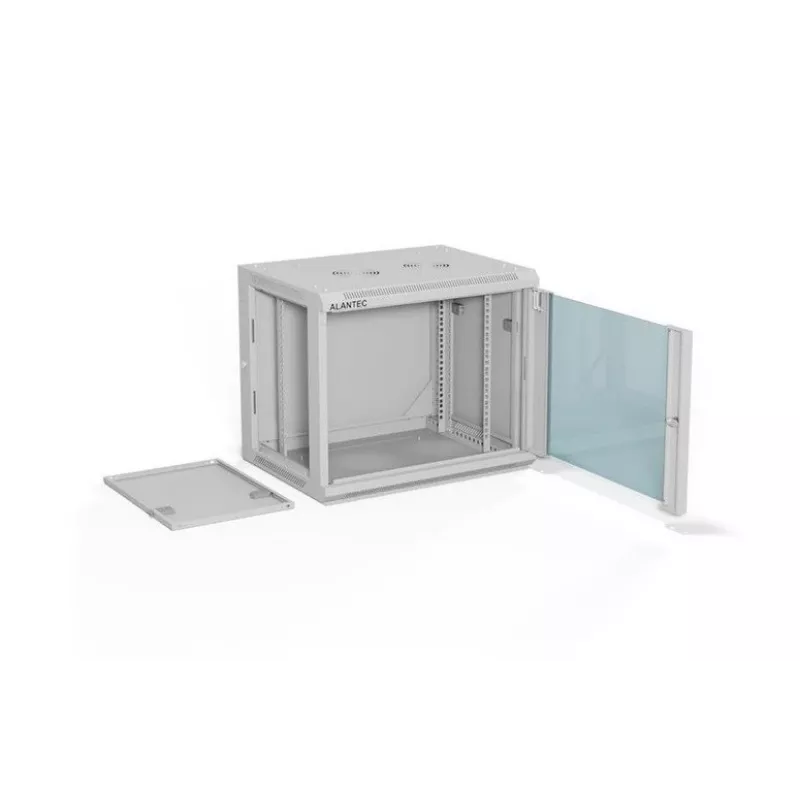Armario rack ALANTEC 19 pulgadas 9HE 600x450, gris embalaje plano