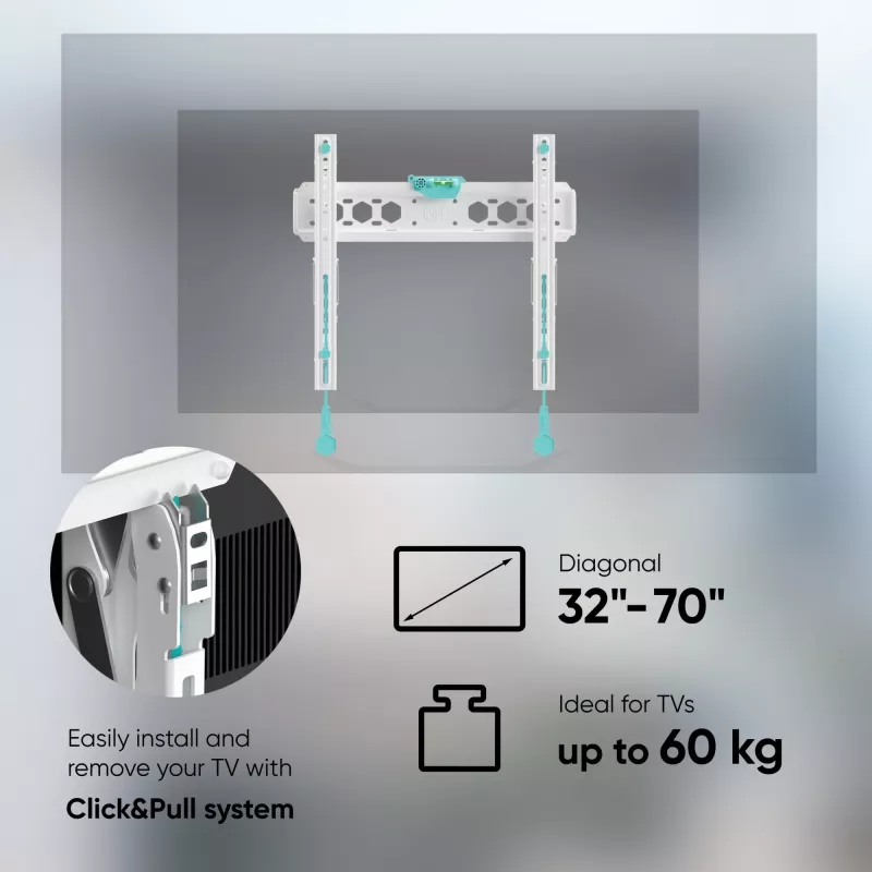 Soporte de pared para TV /32-70/WEISS TM5-W Onkron