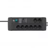 Alargador de corriente Brennenstuhl 1256000698 3 m 8 tomas AC para interior negro