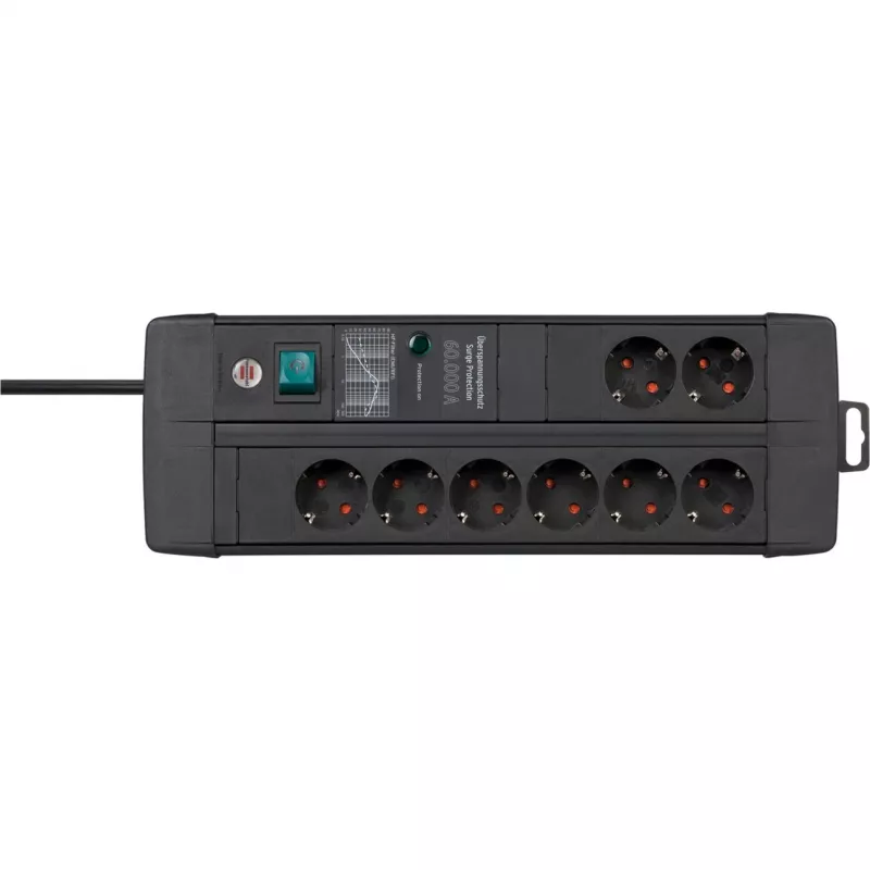 Alargador de corriente Brennenstuhl 1256000698 3 m 8 tomas AC para interior negro