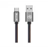 Cable de datos USB Tellur USB a Type-C 1 m, denim, cable trenzado de 1 m para carga y transferencia de datos