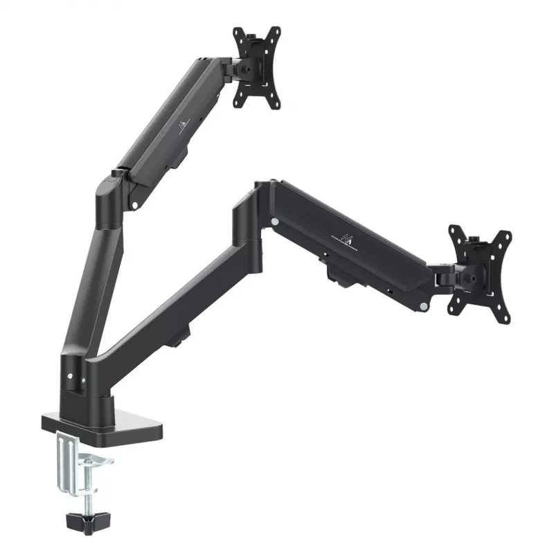 Soporte Maclean para 2 monitores, resorte de gas, 17-32, 2-10 kg, negro, MC-134