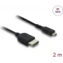 Cable HDMI DELOCK 81691 — HDMI tipo A a Micro HDMI tipo D, 2 m, 48 Gbit/s, hasta 7680×4320, contactos dorados, negro
