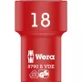 Vaso de carraca Zyklop VDE, 18mm, 3/8 rojo/amarillo, aislado hasta 1.000 voltios