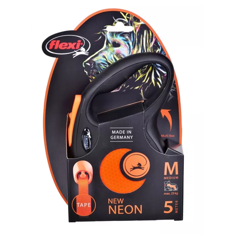 FLEXI new Neon M - correa automática para perros - 5 m
