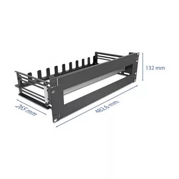 Panel de interruptor automático DELOCK 67282 — Accesorio metálico para rack de 19 pulgadas, carcasa negra, 1 unidad