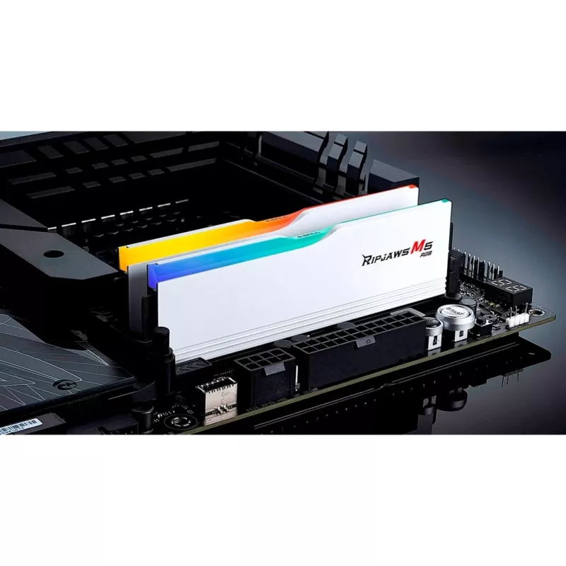 DIMM 64 GB DDR5-5200 (2x 32 GB) Dual-Kit, memoria blanca, F5-5200J4040A32GX2-RM5RW, Ripjaws M5 RGB, INTEL XMP