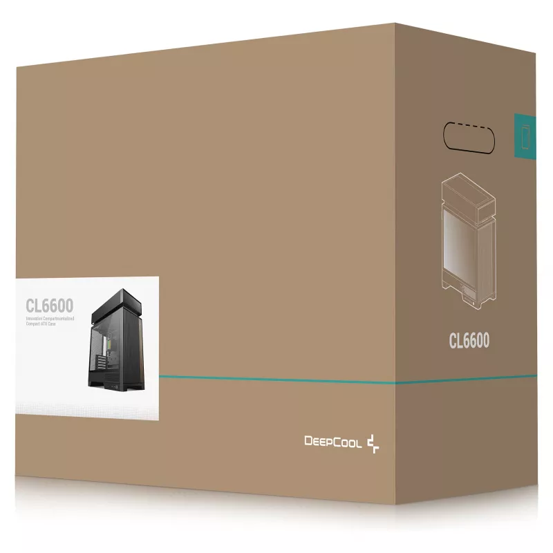 Caja de PC de sobremesa DeepCool CL6600 Negra — compatible con fuentes ATX/PS2/SFX/SFX-L, ventilador frontal de 140 mm, superior/trasero de 120/140 mm, unidades de 2,5/3,5