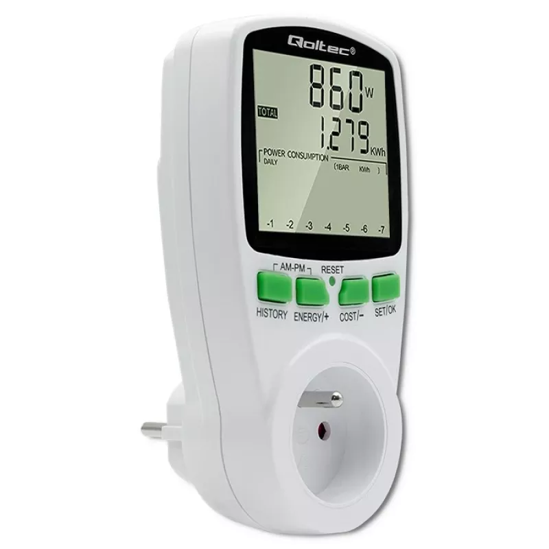 Medidor de consumo QOLTEC PM0627 3680W con historial — QOLTEC PM0627 3680W