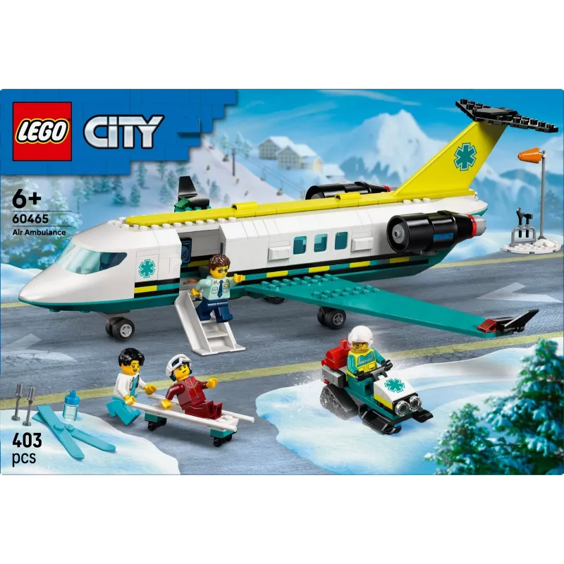 LEGO City Avión de rescate 60465 – pequeño set de construcción de avión de rescate, 403 piezas, 4 minifiguras, edad 6+