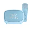 Altavoz infantil portátil myFirst Voice 2 de myFirst — azul, altavoz inalámbrico a pilas con soporte de micrófono