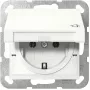 Toma de corriente Schuko GIRA System 55, blanca, profundidad 29 mm