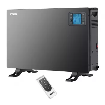 Calefactor de convección eléctrico NOVEEN CH7100 — 2000 W, 3 niveles de potencia, LCD, temporizador, mando a distancia, negro