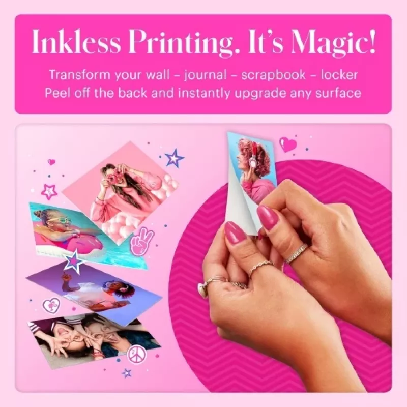 Barbie x Kodak STEP Slim impresora fotográfica móvil instantánea Colour ZINK 2x3'' 1 ppm, Bluetooth, rosa