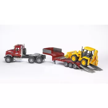 Camión articulado de juguete con accesorio JCB 4CX, BRUDER, modelo BR-02813, construcción ABS, multicolor